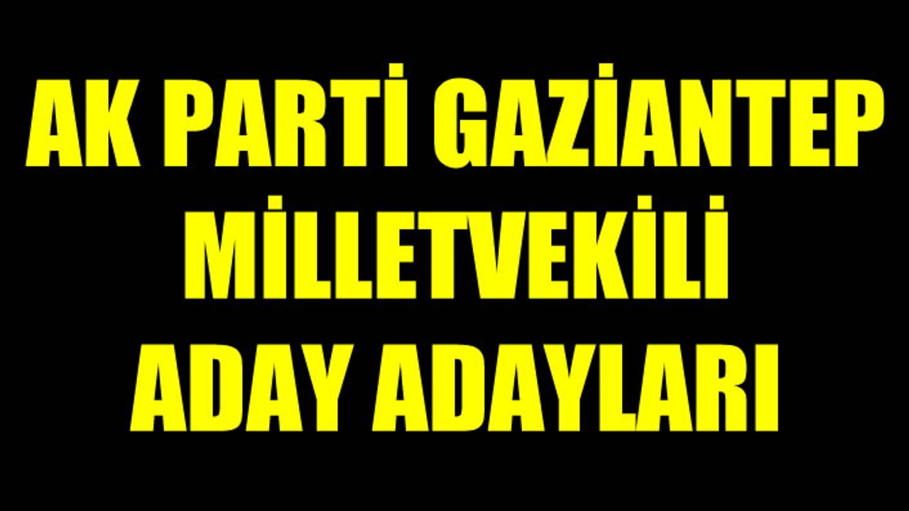 Ak Parti Gaziantep Milletvekili Aday Adayları 24 Haziran Tam Liste