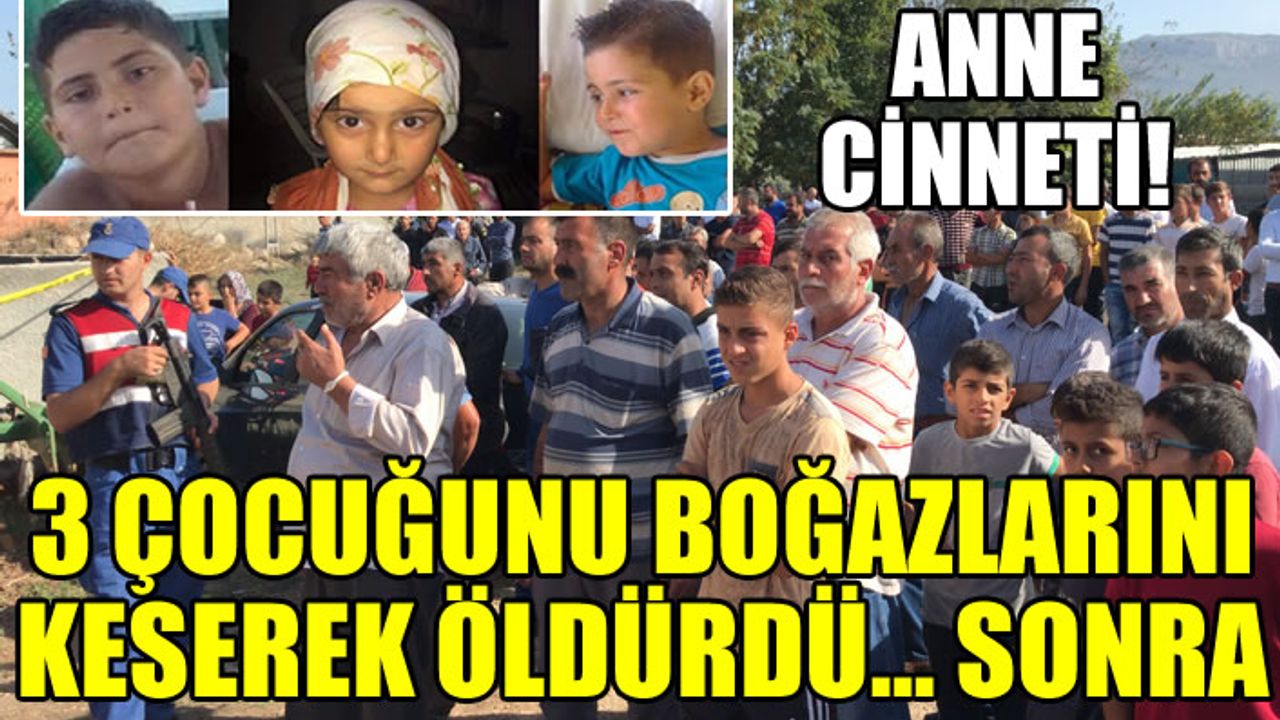 Vahşi anne, 3 çocuğunun boğazını kesti!