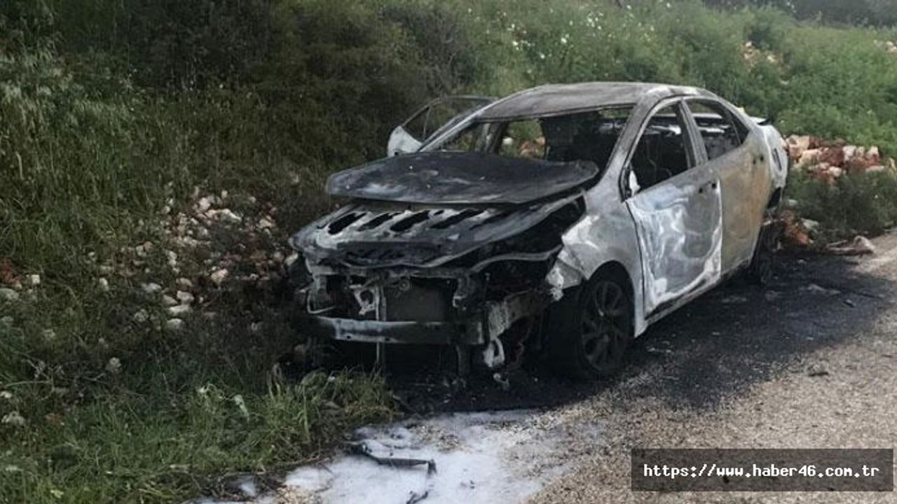 Hatay'da yanan aracın bagajından küle dönmüş erkek cesedi çıktı