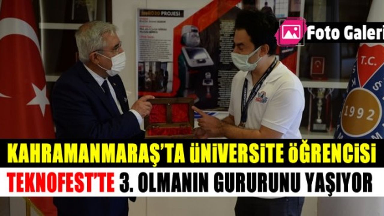 Kahramanmaraş'ta üniversite öğrencisi TEKNOFEST'te dereceye girdi