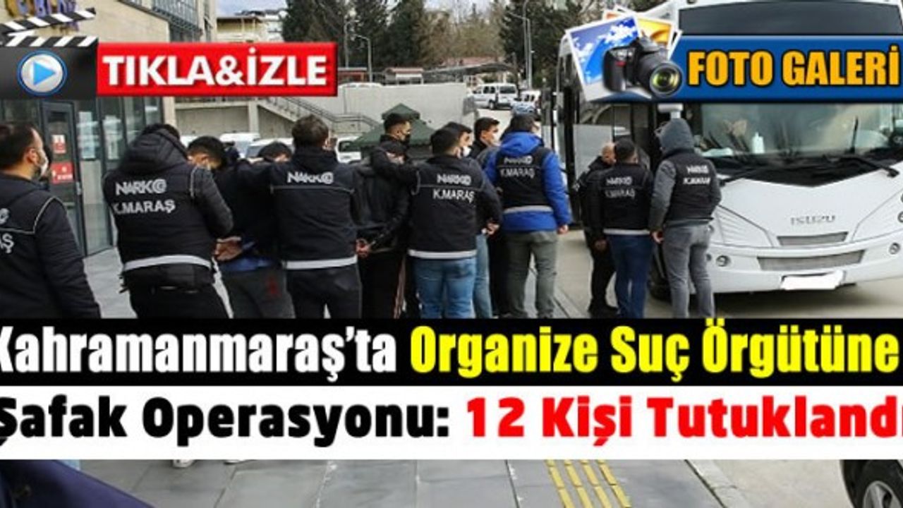 Kahramanmaraş merkezli organize suç örgütüne şafak operasyonu: 12 kişi tutuklandı!