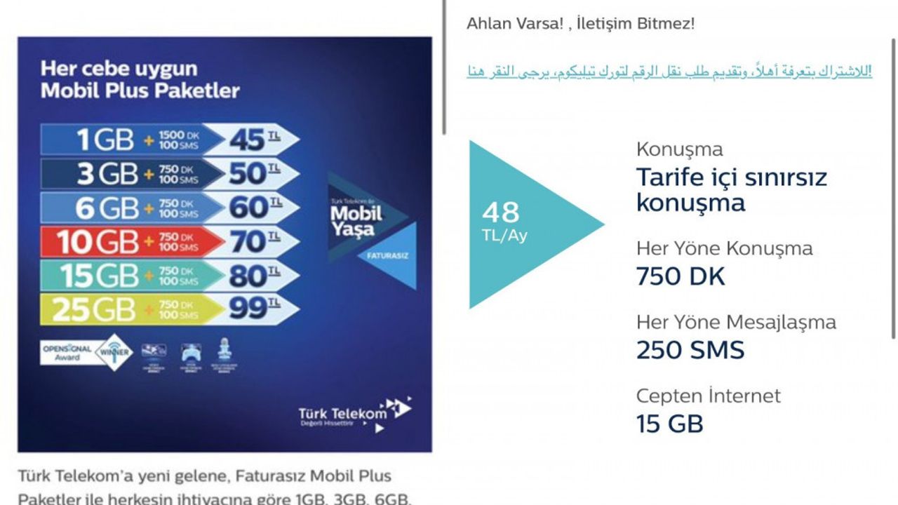 Türklere 80 TL, Araplara 48 TL: Türk Telekom Tarifesi Sert Tepki Topladı!