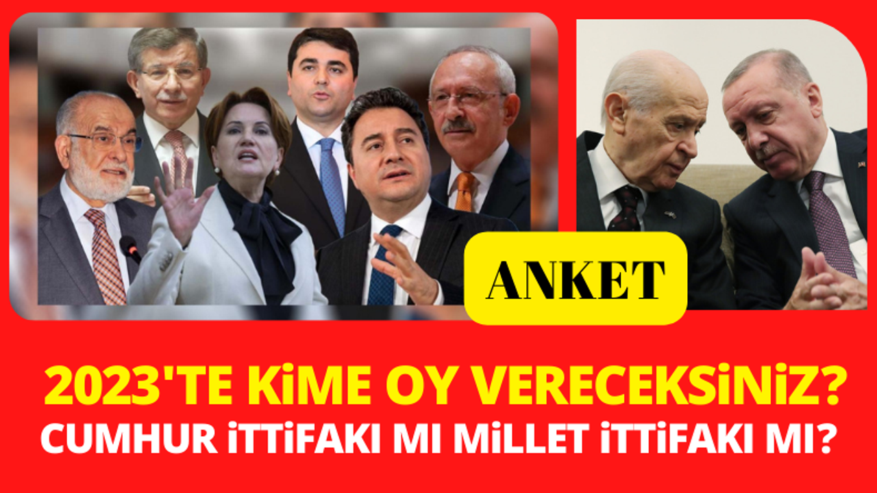 2023 Seçimlerinde Cumhur İttifakı adayına mı, Millet ittifakı adayına mı oy vermeyi düşünüyorsunuz?