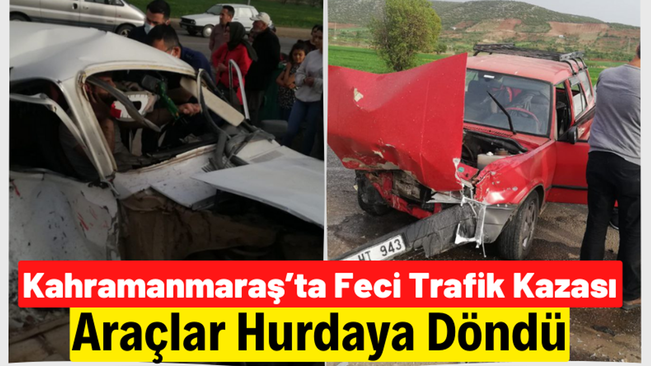 Kahramanmaraş Pazarcık’ta iki otomobil çarpıştı: 2 yaralı