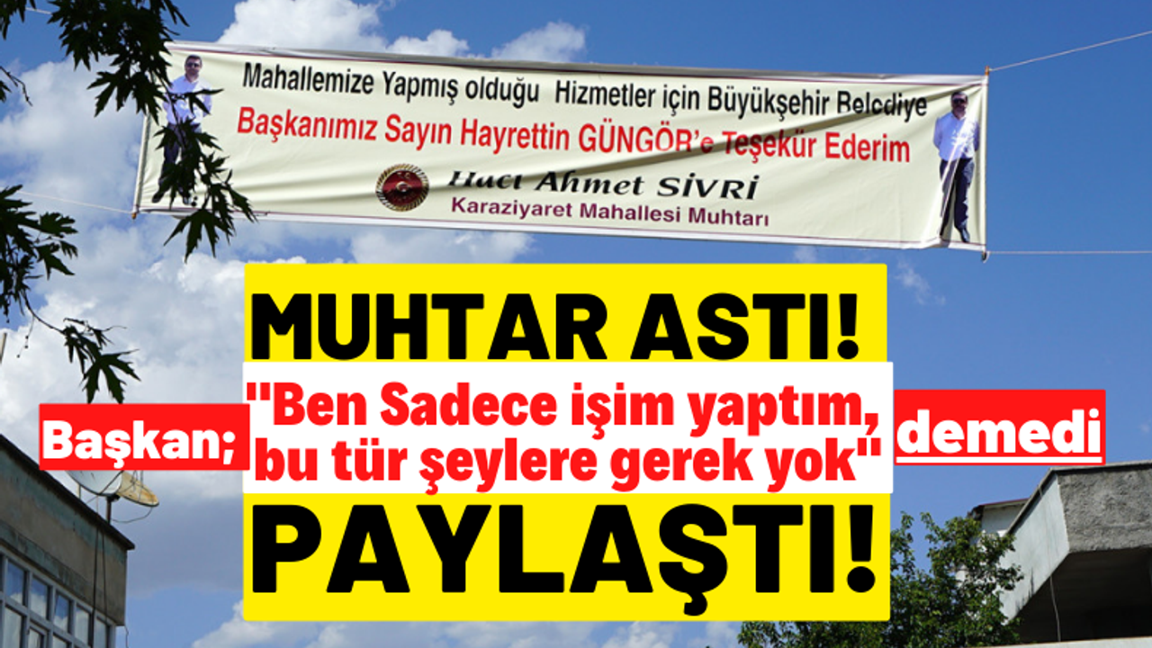 Kahramanmaraş'ta muhtarın Hayrettin Güngör'e teşekkür mesajı Belediye sitesinde yayınlandı