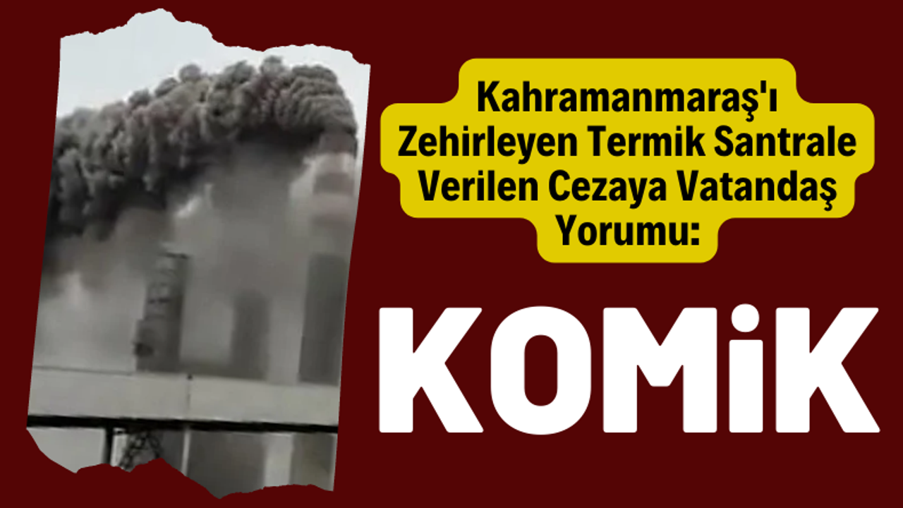 Kahramanmaraş'ta zehir saçan termik santrale verilen ceza komik bulundu