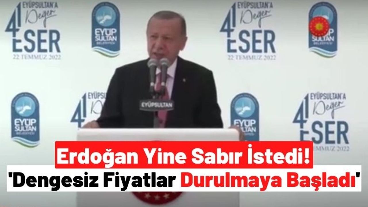 Erdoğan: 'Milletimden biraz daha sabır ve mücadelemize destek bekliyorum'