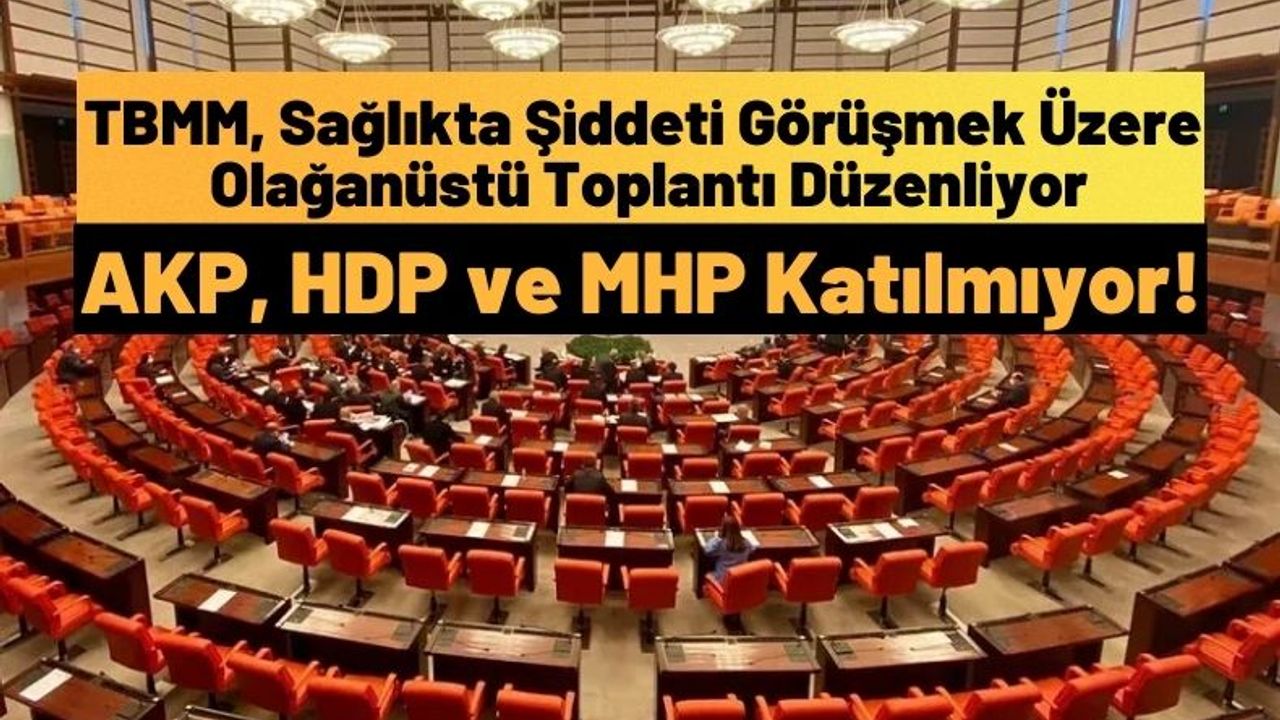 TBMM Sağlıkta Şiddet İçin Olağanüstü Toplanacak Fakat AKP, HDP ve MHP Katılmayacak!