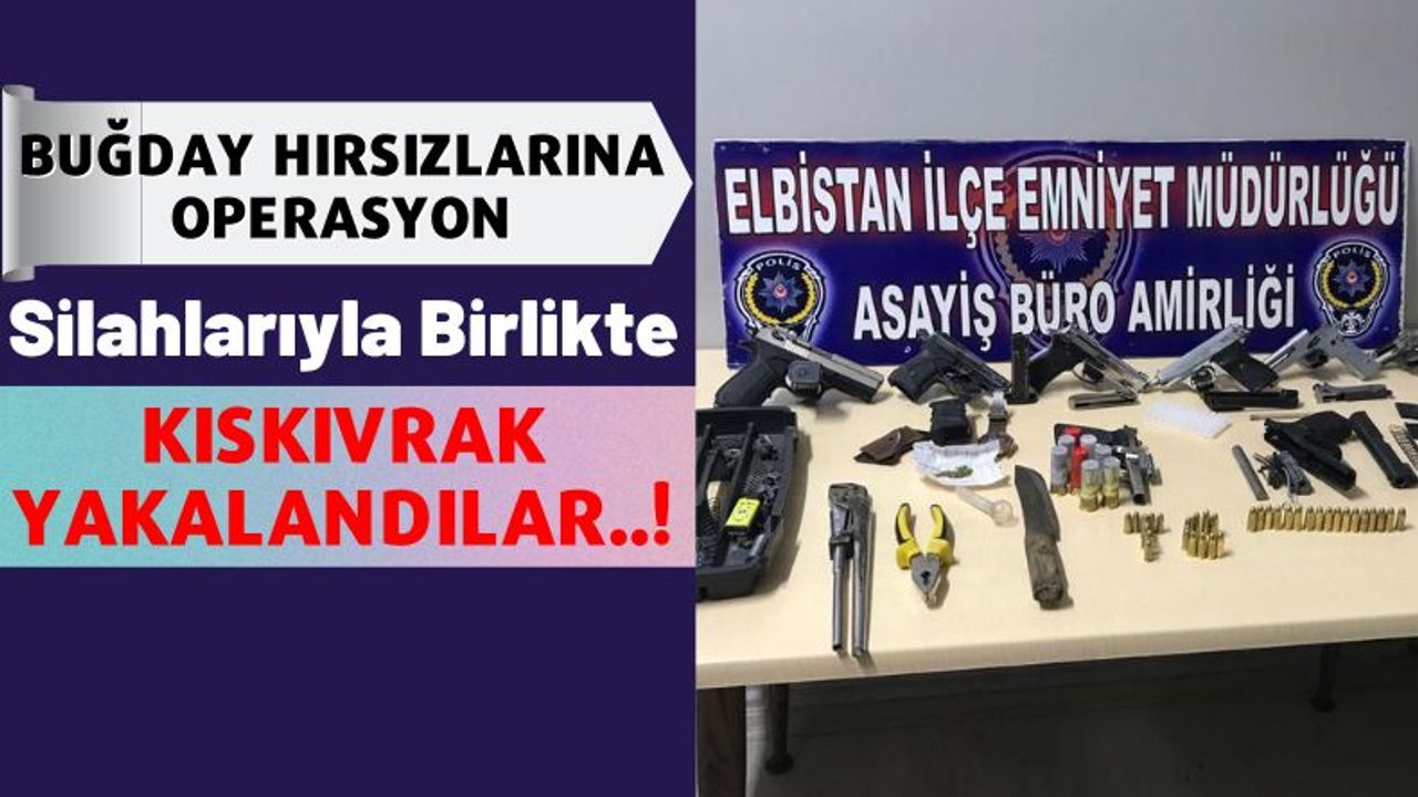 Kahramanmaraş'ta 6 Ton Buğday Çalan Hırsızlar Silahlarıyla Yakalandı!