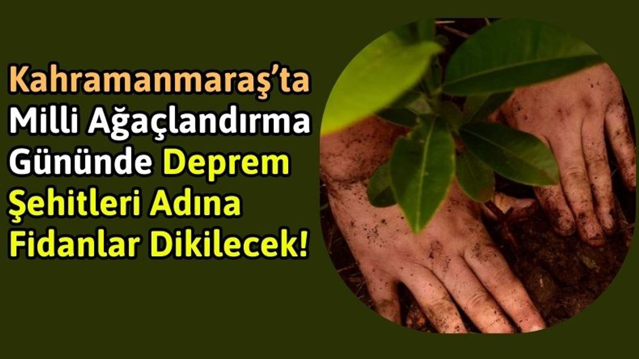 Kahramanmaraş'ta Deprem Şehitleri Anısına 12 Bin Fidan Dikilecek!