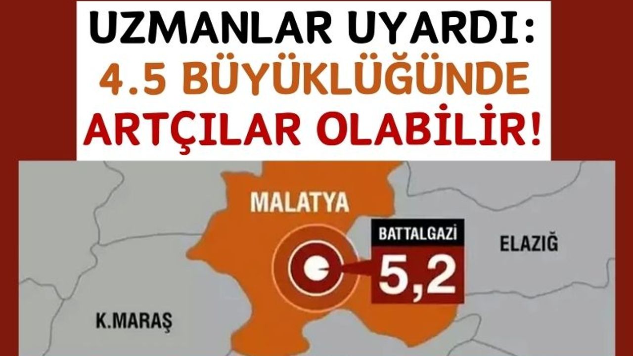 5.2 Büyüklüğündeki Malatya Depreminin Artçıları 2 Gün Sürecek!
