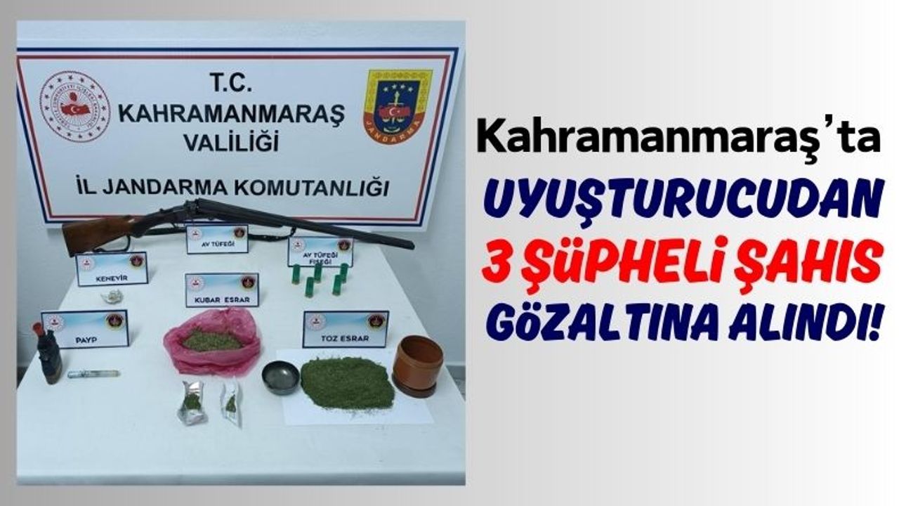 Kahramanmaraş'ta Uyuşturucu Bulunan Otomobildeki 3 Kişiye Gözaltı!