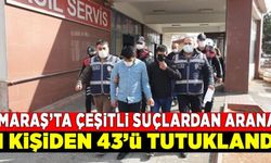 Kahramanmaraş'ta denetimlerde yakalanan 43 şüpheli tutuklandı!