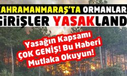 Kahramanmaraş'ta ormanlara giriş çıkışlar yasaklandı