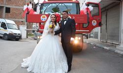 Belediyenin temizlik aracı "gelin arabası" oldu