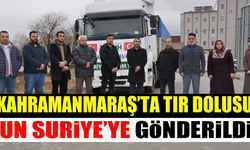 Kahramanmaraş'ta tır dolusu un Suriye'ye gönderildi!