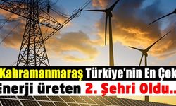 Türkiye'nin En Çok Enerji Üreten Şehirleri Belli Oldu. Kahramanmaraş 2. sırada!