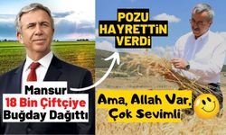 Mansur Yavaş'ın 18 bin çiftçiye destek verdiği Türkiye'de Hayrettin Güngör'ün buğday hasadına katılması