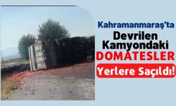 Kahramanmaraş'ta Domates Yüklü Kamyon Devrildi!