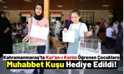 Kahramanmaraş'ta 70 Öğrenciye Muhabbet Kuşu Hediye Edildi!