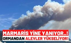 Marmaris'te Ormanda Yangın Çıktı! Havadan Karadan Müdahale Sürüyor!