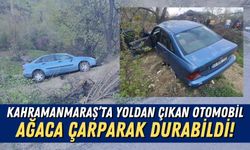Kahramanmaraş'ta Yoldan Çıkan Otomobil Ağaca Çarptı: 1 Yaralı