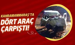Kahramanmaraş'ta 4 Araç Birbirine Girdi: Yaralı İtfaiye Tarafından Kurtarıldı!