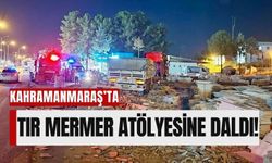 Kahramanmaraş'ta Tır Mermer Atölyesine Girdi: Sürücü Yaralı!