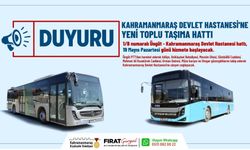 Kahramanmaraş’ta Yeni Toplu Taşıma Hattı: Üngüt’ten Hastaneye Direkt Ulaşım