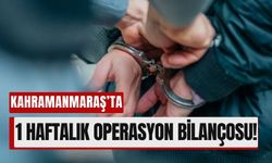 Kahramanmaraş'ta 1 Haftada 102 Gözaltı: 56 Kişi Tutuklandı