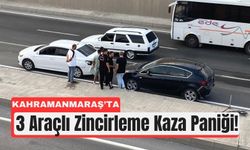 Kahramanmaraş’ta Zincirleme Kaza Paniği: 3 Araç Birbirine Girdi