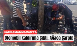 Kahramanmaraş'ta Araç Kaldırımdaki Ağaca Çarptı!
