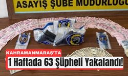 Kahramanmaraş’ta Bir Haftada 63 Gözaltı, 25 Tutuklama!