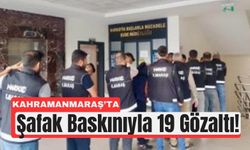 Kahramanmaraş’ta Şafak Operasyonu: 19 Gözaltı, 15 Tutuklama