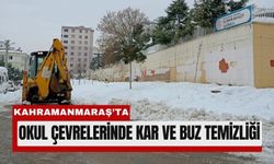 Kahramanmaraş’ta Okul Yollarında Kar ve Buz Temizliği