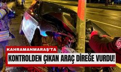 Kahramanmaraş'ta Aydınlatma Direğine Çarpan Araç Hasar Aldı