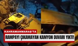 Kahramanmaraş’ta Yokuşta Geri Kayan Kamyon Devrildi!