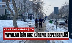 Kahramanmaraş'ta Yaya Yollarında Buz Temizliği Sürüyor