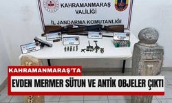Kahramanmaraş'ta Mermer Sütunlar ve Antik Paralar Ele Geçirildi