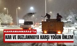 Kahramanmaraş’ta Ana Arterlerde Gece Gündüz Kar Mesaisi