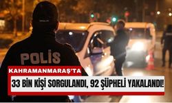 Kahramanmaraş’ta Bir Haftada 33 Bin Kişi Sorgulandı!