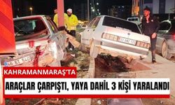 Kahramanmaraş'ta İki Otomobil Çarpıştı, Yaya da Yaralandı!