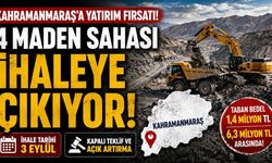 Kahramanmaraş'taki 4 Maden Sahası İhaleye Çıkıyor! Taban Bedelleri 6,3 Milyon TL'ye Ulaşıyor