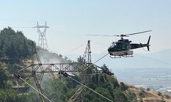 Kahramanmaraş’ta sıra dışı bakım: Elektrik hatları helikopterle temizlendi