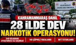 Kahramanmaraş Dahil 28 İlde Dev Narkotik Operasyonu! 80 Tutuklama