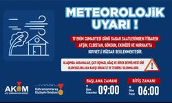 Kahramanmaraş’ta Kuvvetli Rüzgâr Pazar Sabahına Kadar Sürecek!