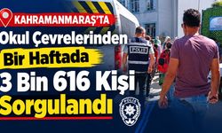 Kahramanmaraş’ta Okul Çevrelerinden Bir Haftada 3 Bin 616 Kişi Sorgulandı