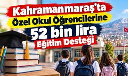 Kahramanmaraş’ta Özel Okul Öğrencilerine 52 bin lira Eğitim Desteği
