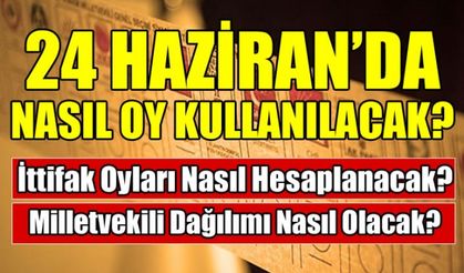 24 Haziran Seçimlerinde Oy Kullanma İttifak ve Milletvekili Hesaplama