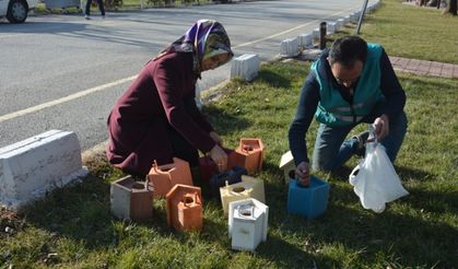 Kahramanmaraş Elbistan'da ağaçlara kuş yuvası konuluyor